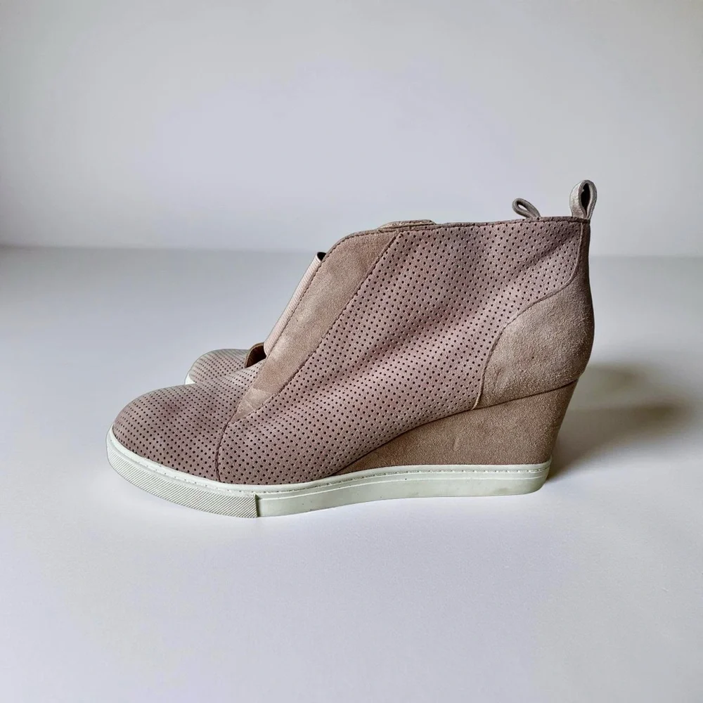 Paolo Perforated Pink Wedge Sneakers